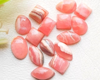 Selected Rhodochrosite Tiny Cabochon Loose Gemstone 15 Pcs Lot For Jewelry Making | Size : 10-6 MM | Rhodochrosite For Christmas Sale 19463