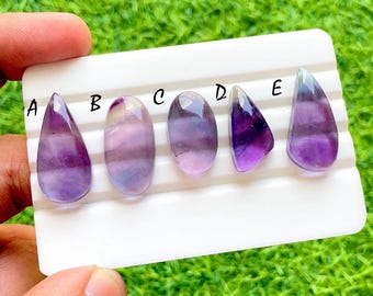 Beautiful Purple Fluorite With Multi Color Cabochon Gemstone For Handmade Jewelry, AAA+ Natural Multi Fluorite For Wire Wrap - 37026-37030