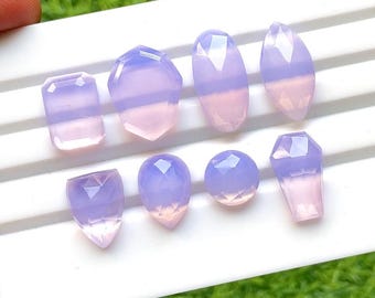 Lavender Quartz Fancy Cut Mix Shape With Flat Back Gemstone 8 Pieces Lot For Jewelry Making | Size : 20-10 MM | AAA+ Lavender Quartz - 32539