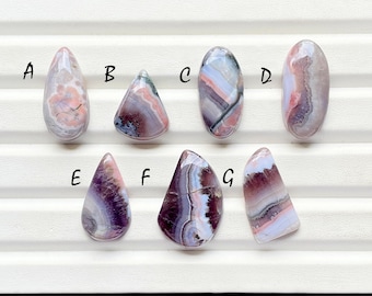 NEW Pink Crazy Lace Agate Cabochon Loose Gemstone For Jewelry Making, AAA+ Natural Pink Crazy Lace Agate For Wire Wrap - 27332-27338