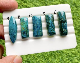 Midnight Azurite Cabochon Loose Gemstone For Jewelry Making, Natural Deep Blue Azurite Stone, Designer Gemstone For Wire Wrap - 37831-37835