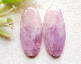 Pink Kunzite Pair Cabochon Loose Gemstone For Jewelry Making, AAA+ Pink Kunzite Pair Cabochon For Handmade Jewelry and Wirewrap- 24691-24694