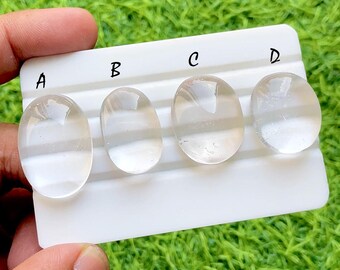 Himalayan Clear Quartz Cabochon Loose Gemstone, AAA+ Natural Himalayan Clear Quartz Cabochon For Wire Wrap And Handmade Jewelry- 35626-35629