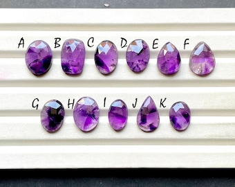 Trapiche Amethyst Rose Cut Loose Gemstone For Jewelry Making, AAA+ Natural Trapiche Amethyst Rose Cut For Handmade Jewelry - 32574-32584