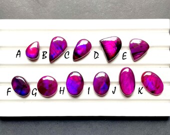 Selected Dyed Purple Labradorite Cabochon Loose Gemstone For Jewelry Making, AAA+ Dyed Purple Labradorite For Wire Wrap - 28359-28369