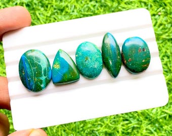 NEW Chilean Opal Cabochon Loose Gemstone 5 Pieces Lot For Jewelry Making | Size : 26-19 MM | AAA+ Natural Chilean Opal Flatback Lot  - 30270
