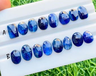 Deep Blue Kyanite Rosecut Gemstone With Flat Back 8 Pieces Lot For Jewelry Making, AAA+ Natural Blue Kyanite Gemstone Lot - 26647-26648