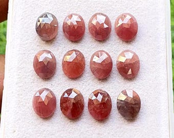 Wonder Sapphire 8x10 MM Oval Shape Rose Cut Calibrated Loose Gemstone 12 Pieces Lot, Natural Sapphire Rose Cut For Jewelry Making - 18628
