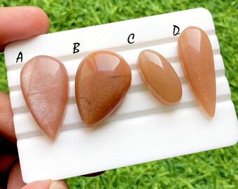 Peach Dawn Moonstone Gemstone Cabochon Loose Gemstone For Jewelry Making, AAA+ Natural Peach Moonstone Gemstone For Wire Wrap - 35326-35329