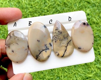Winter Vein Dendritic Agate Cabochons, AAA+ Natural Scenic Dendritic Agate Stone, Tree Pattern Gemstone, Artisan Jewelry Supply -35607-35610