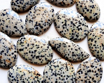 New Dalmatian Jasper Cabochon, Wholesale Lot Dalmatian Jasper Cabochon By Weight With Different Shapes And Sizes Used For Jewelry Making