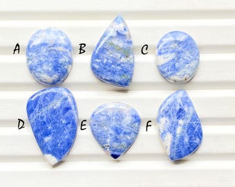 Selected Sodalite Cabochon Loose Gemstone For Jewelry Making , AAA+ Natural Sodalite Cabochon Gemstone For Wire Wrap - 27739-27744