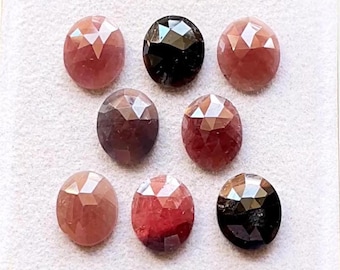 RARE Wonder Sapphire 10x12 MM Oval Shape Rose Cut Calibrated Loose Gemstone 8 Pieces Lot, Natural Sapphire Rose Cut For Jewelry Making 18630
