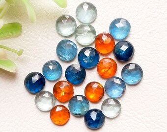 Natural Multi Kyanite Gemstone 6 mm Round Rose Cut -Multi Kyanite Rose Cut Round Shape Gemstone 20 Pieces Lot For Jewelry Making