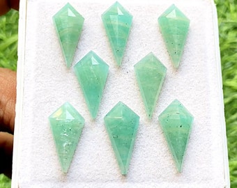 Amazonite Kite Shape Step Cut With Flat Back 8 Pieces Gemstone Lot | Size : 10X20 MM | AAA+ Natural Amazonite For Handmade Jewelry