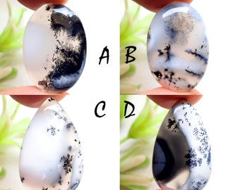 Dendritischer Opal Cabochon Loser Edelstein Für Schmuckherstellung, Hochwertiger Natürlicher Dendritischer Opal Für Handgefertigten Schmuck Und Wire Wrap - 8663-8666