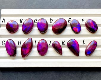 Selected Dyed Purple Labradorite Cabochon Loose Gemstone For Jewelry Making, AAA+ Dyed Purple Labradorite For Wire Wrap - 33736-33747