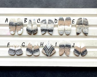 NEW Zebra Jasper Pair Cabochon Gemstone For Handmade Jewelry, AAA+ Natural Zebra Jasper Gemstone Matching Pairs For Earrings - 32501-32510