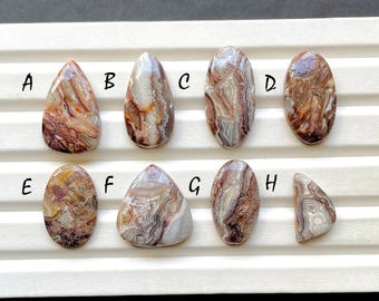 NEW RED Crazy Lace Cabochon Loose Gemstone For Jewelry Making, AAA+ Natural Red Crazy Lace For Handmade Jewelry And Wire Wrap - 30464-30471