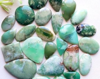 CHRYSOPRASE Cabochon Wholesale Lot, AAA+ Natural Chrysoprase By Weight With Different Shapes And Sizes Used For Jewelry Making