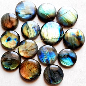 Multi LABRADORITE ROUND Wholesale Lot , Blue and Multi Both Fire Round Cabochon Loose Gemstone For Jewelry Making