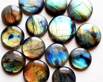 Multi LABRADORITE ROUND Wholesale Lot , Blue and Multi Both Fire Round Cabochon Loose Gemstone For Jewelry Making