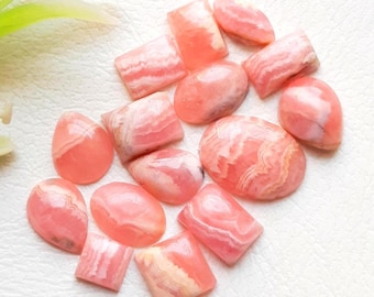 Selected Rhodochrosite Tiny Cabochon Loose Gemstone 15 Pcs Lot For Jewelry Making | Size : 12-5 MM |Rhodochrosite For Christmas Sale 19458