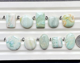 Green Lining Opal Cabochon Loose Gemstone For Jewelry Making, AAA+ Natural Green Lining Opal Cabochon For Wire Wrap - 26199-26208