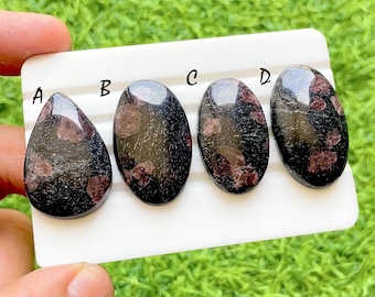 Midnight Ruby Fall Loose Cabochon For Wire Wrap, Natural Ruby in Dark Matrix, Unique Designer Loose Gemstone For Jewelry Making -37564-37567