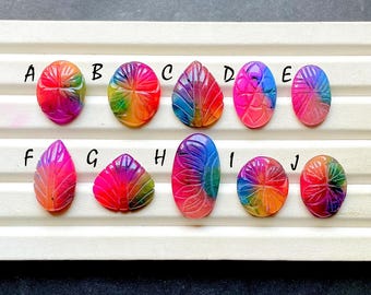 NEW Solar Quartz Hand Carved Cabochon Loose Gemstone For Jewelry Making, AAA+ Solar Quartz Carving Cabochon For Wire Wrap - 34025-34034