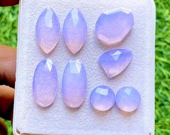 Lavender Quartz Fancy Cut Mix Shape With Flat Back Gemstone 8 Pieces Lot For Jewelry Making | Size : 20-10 MM | AAA+ Lavender Quartz - 35634