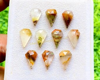 Garden Quartz Fancy Cut 8X12 MM Diamond Shape With Flat Back Gemstone 10 Pieces Lot, AAA+ Garden Quartz Used For Jewelry Making