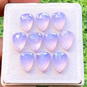 Lavender Quartz 10X14 MM Rose Cut Shield Shape With Flat Back Gemstone 10 Pieces Lot, AAA+ Natural Lavender Quartz Used For Jewelry Making