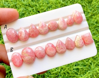 Pink Blush Rhodochrosite Cabochon Loose Gemstone For Jewelry Making, AAA+ Natural Pink Rhodochrosite For Wire Wrap - 36624-36625