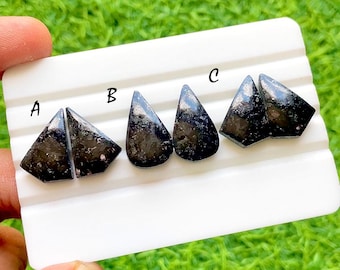 Nuumite Pair Cabochon Loose Gemstone For Jewelry Making, AAA+ Natural Nuumite Pair For Handmade Jewelry And Wire Wrap - 37756-37758