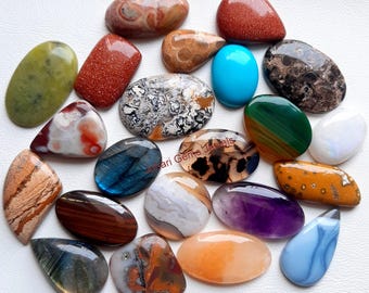 Mixed Natural Gemstone Wholesale Lot of Cabochon By Weight With Different Shapes And Sizes Used For Jewelry Making
