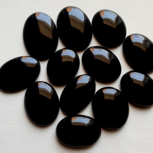 Black Onyx Oval Shape Cabochon, Wholesale Lot Black Onyx Cabochon By Weight With Different Shapes And Sizes For Jewelry Making
