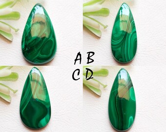 MALACHITE Cabochon Loose Gemstone, AAA+ High Polish Malachite Cabochon For Handmade Jewelry and Wirewrap - 12168-12171