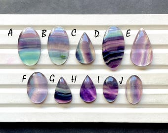 Beautiful Purple Fluorite With Multi Color Cabochon Gemstone For Handmade Jewelry, AAA+ Natural Multi Fluorite For Wire Wrap - 32005-32014
