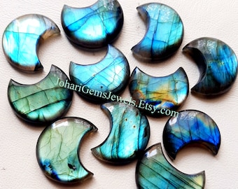AAA+ Blue and Multi Both Fire Labradorite Moon Loose Gemstone For Jewelry Making