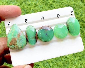 Chrysoprase Cabochon Loose Gemstone For Jewelry Making, AAA+ Natural Chrysoprase Cabochon For Handmade Jewelry And Wire Wrap - 36340-36344