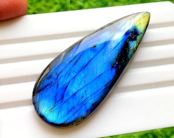 BIG Multi Color Labradorite Cabochon Loose Gemstone For Jewelry Making | Size : 63X27X7 MM | AAA+ Natural Multi Color Labradorite - 36861