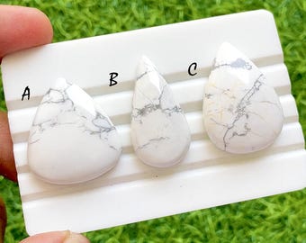 Howlite Cabochon Loose Gemstone For Jewelry Making, AAA+ Natural Howlite  Gemstone For Handmade Jewelry and Wirewrap - 36900-36902