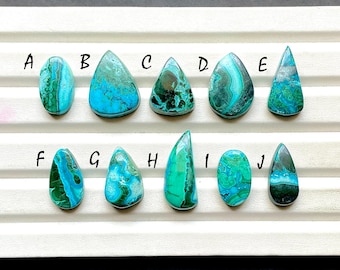 Chrysocolla Malachite Cabochon Loose Gemstone For Jewelry Making, AAA+ Natural Chrysocolla Malachite Gemstone For Wire Wrap - 32292-32301