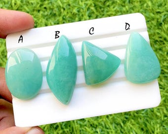 Sea Mist Amazonite Cabochon Loose Gemstone For Jewelry Making, AAA+ Natural Peruvian Amazonite Cabochon For Wire Wrap - 34625-34628