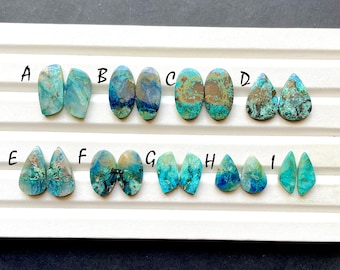 NEW Shattuckite Pair Cabochon Loose Gemstone For Jewelry Making, AAA+ Natural Shattuckite Matching Pair Cabochon For Earrings - 29167-29175