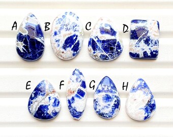 Selected Bio Sodalite Cabochon Loose Gemstone For Jewelry Making , AAA+ Natural Bio Sodalite Cabochon Gemstone For Wire Wrap - 25395-25402