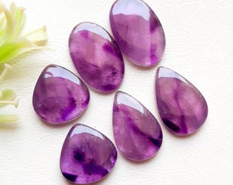 Trapiche Amethyst 3 Pairs Cabochon Loose Gemstone | Size : 23-18 MM | AAA+ Trapiche Amethyst Pair Cabochon For Handmade Jewelry - 18907