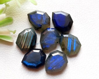 Labradorite Fancy Cut Pear With Flat Back Gemstone 10 Pieces Lot | Size : 10X14 MM | AAA+ Natural Labradorite Used For Jewelry Making