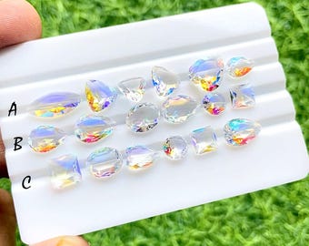 Aurora Opal Faceted Fancy Shape With Pointed Back Gemstone Lot For Jewelry Making, AAA+ Aurora Opal Lot For Handmade Jewelry - 27312-27314